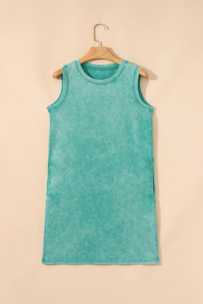 Phalaenopsis Mineral Wash Tank Mini Dress with Pockets