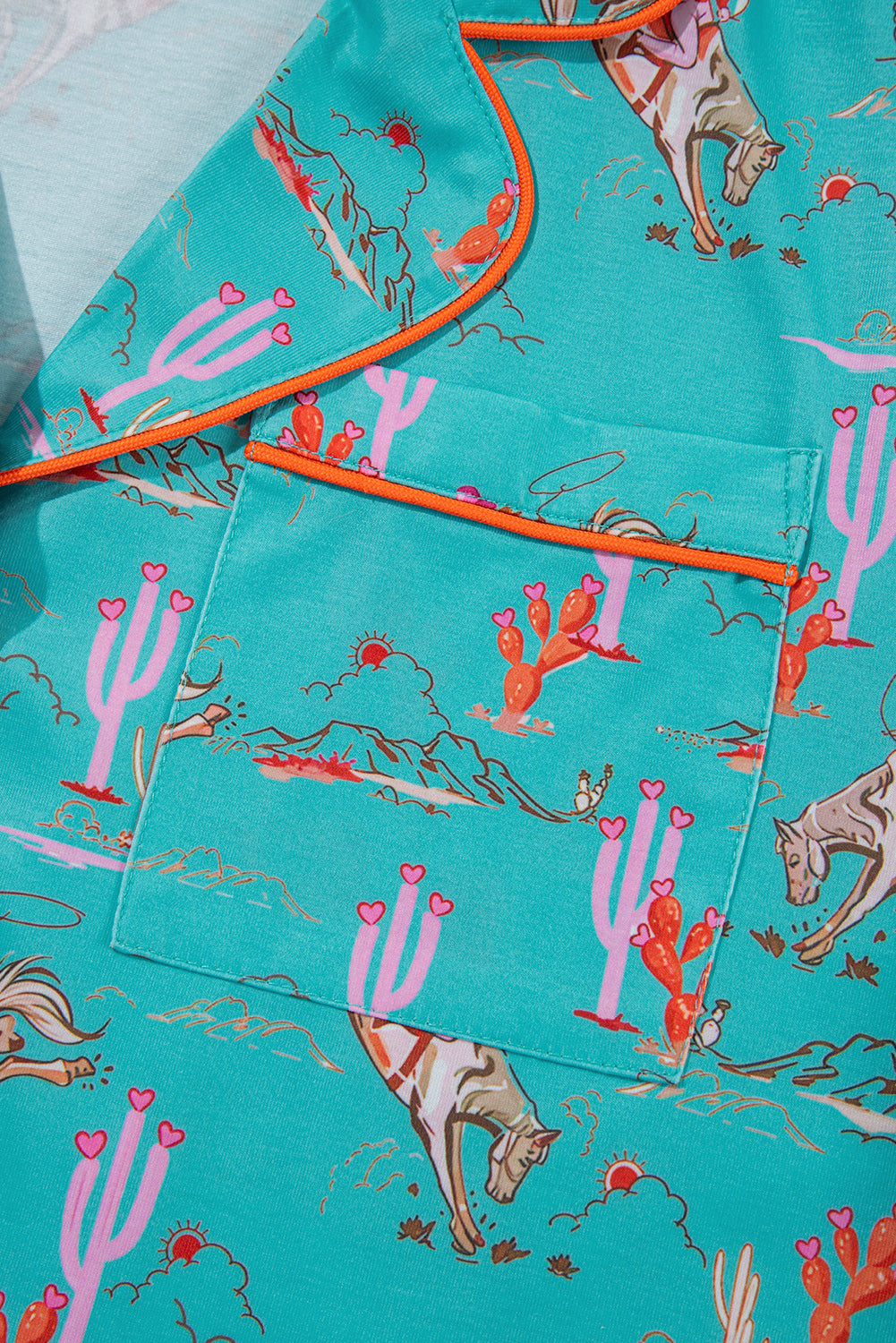 White Cowgirl Country Print Pajamas Set