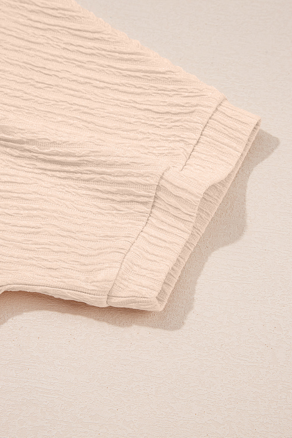 Orange Textured V Neck T Shirt and Shorts Set