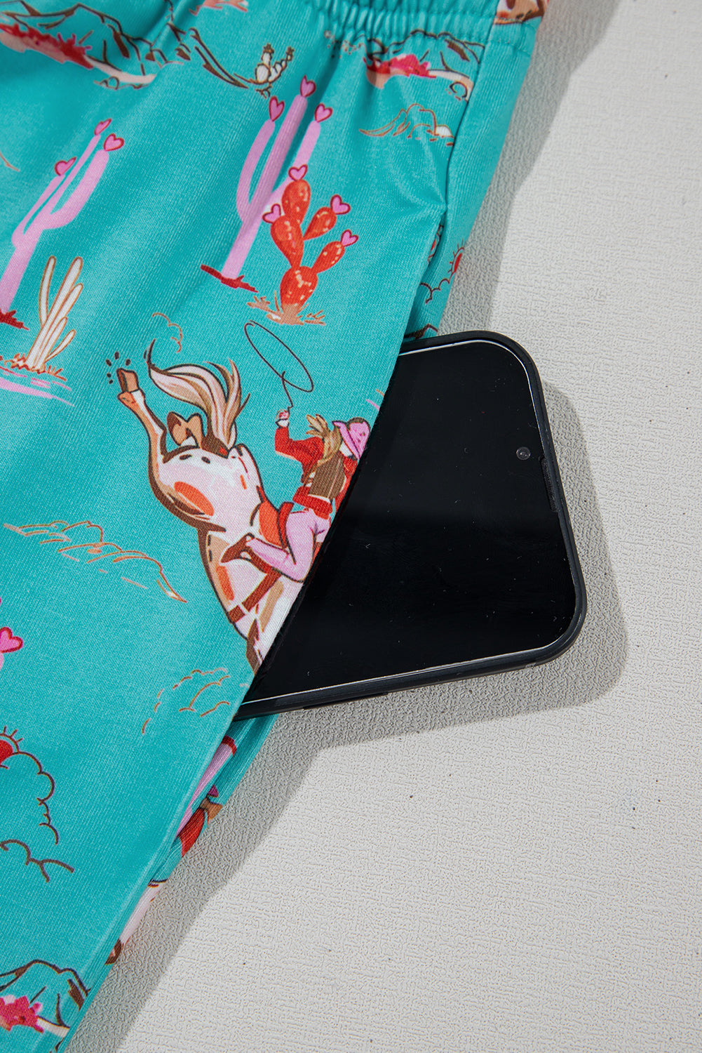 White Cowgirl Country Print Pajamas Set