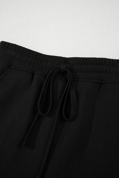 Light Green French Terry Drawstring Mini Skort with Pockets