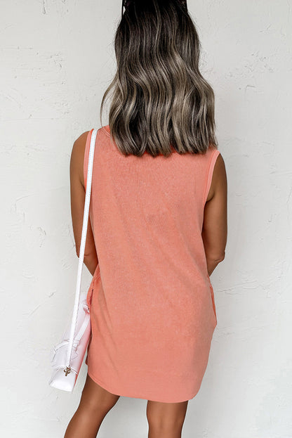 Phalaenopsis Mineral Wash Tank Mini Dress with Pockets