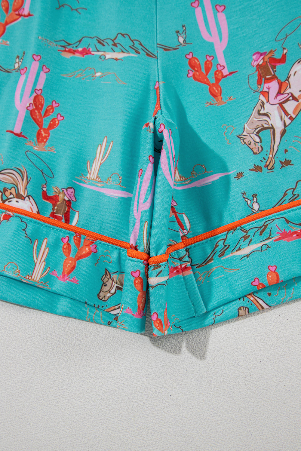 White Cowgirl Country Print Pajamas Set