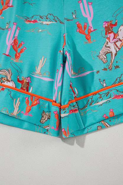 White Cowgirl Country Print Pajamas Set