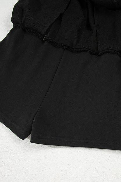 Light Green French Terry Drawstring Mini Skort with Pockets