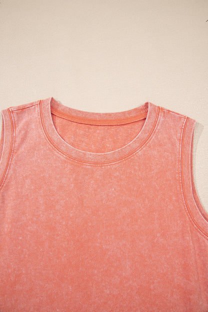 Phalaenopsis Mineral Wash Tank Mini Dress with Pockets