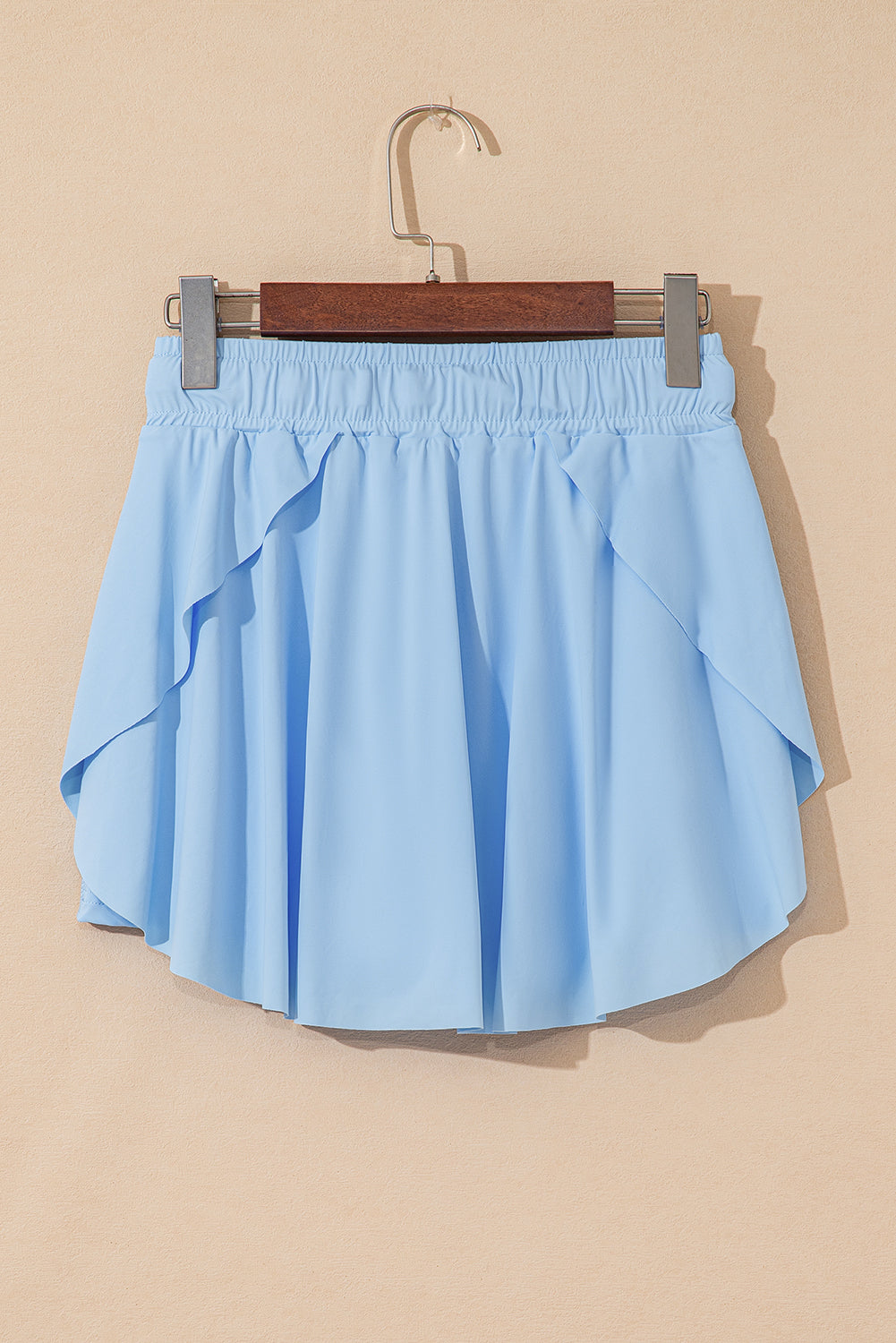 Light Green Drawstring High Waist Lined Tennis Skorts