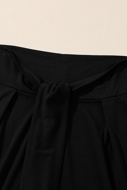 Bonbon Knotted Drop Waist Split Leg Relaxed Pants