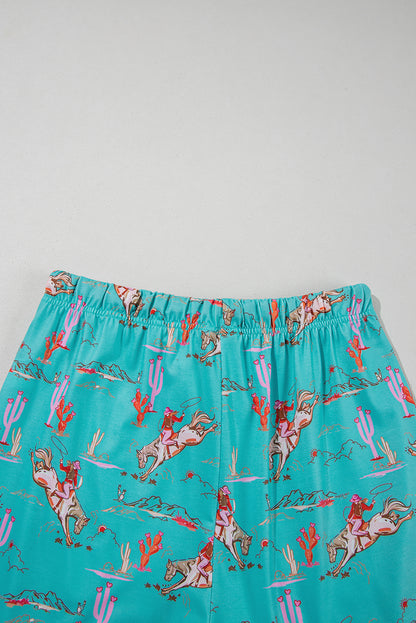 White Cowgirl Country Print Pajamas Set
