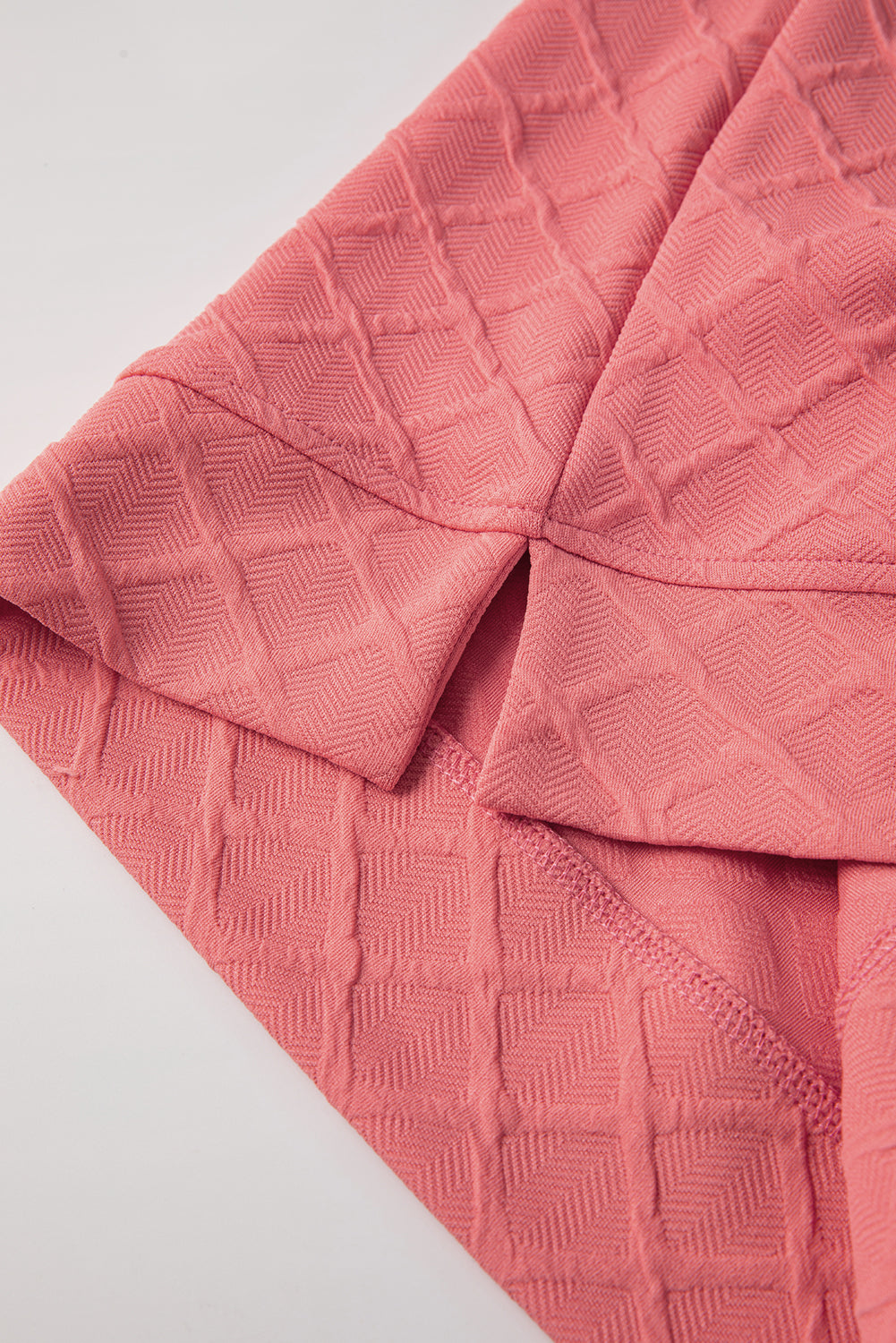 Sachet Pink Checkered Textured Tee and Drawstring Shorts