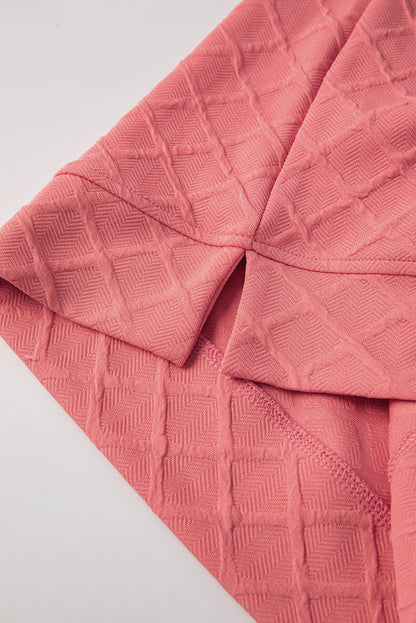 Sachet Pink Checkered Textured Tee and Drawstring Shorts