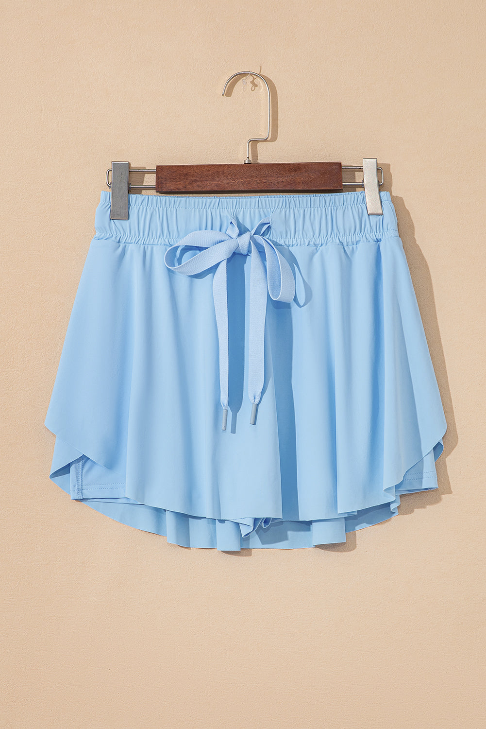 Light Green Drawstring High Waist Lined Tennis Skorts