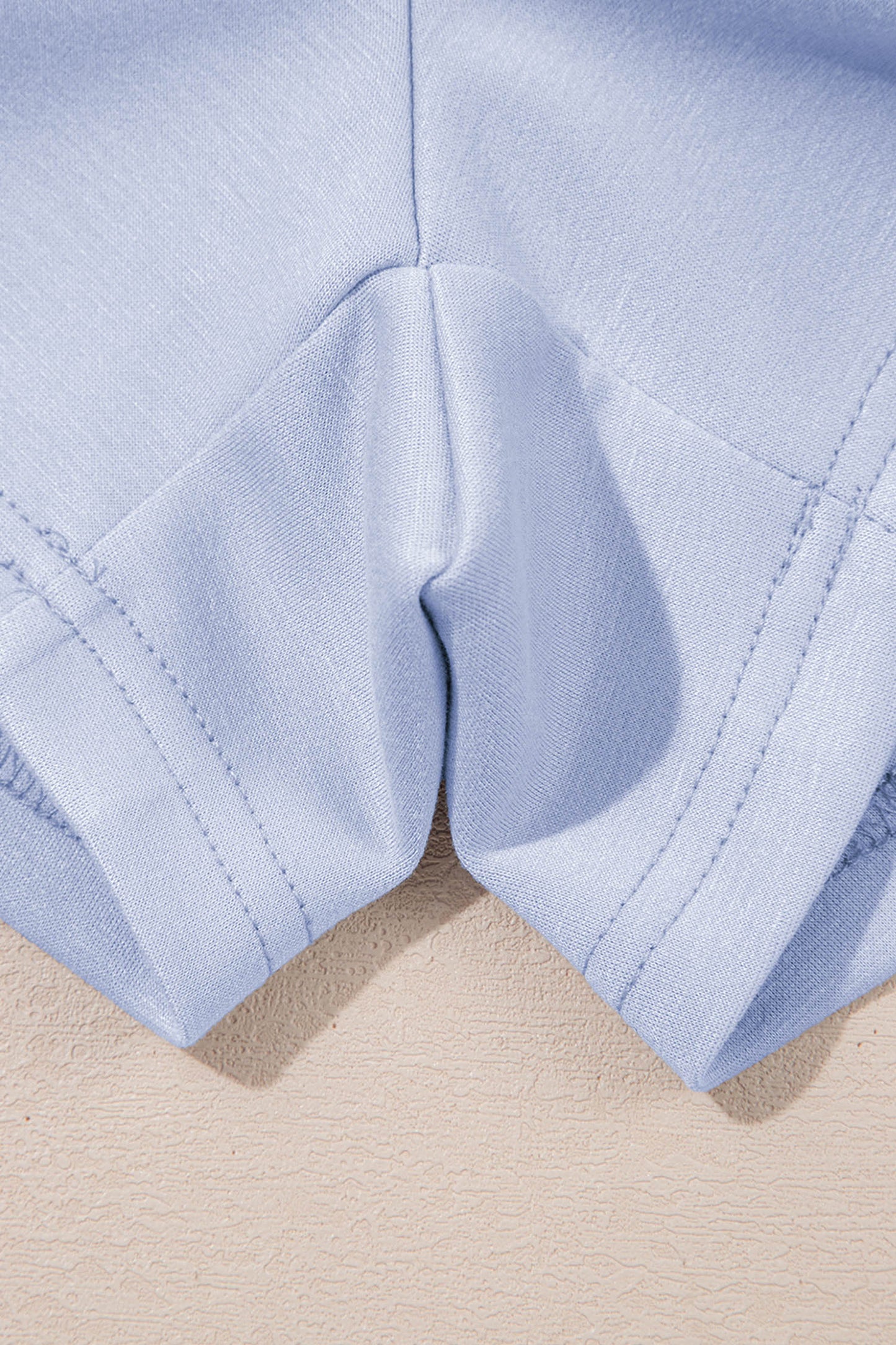 Beau Blue Puff Sleeve Pearl Embellished Scallop Trim Top 2 Piece Skort Set