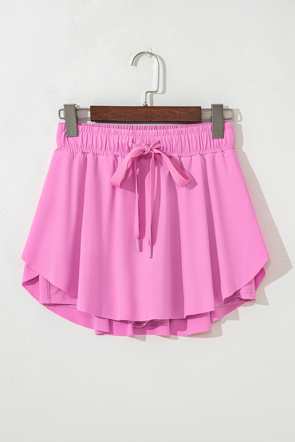 Light Green Drawstring High Waist Lined Tennis Skorts