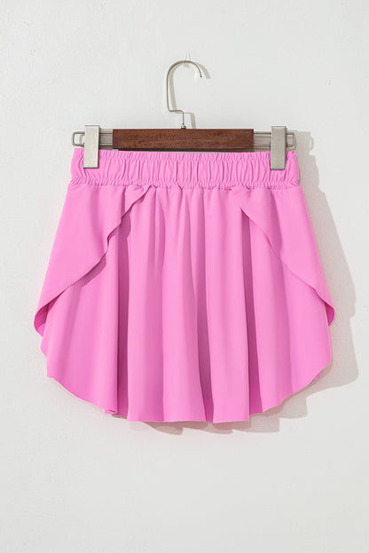 Light Green Drawstring High Waist Lined Tennis Skorts