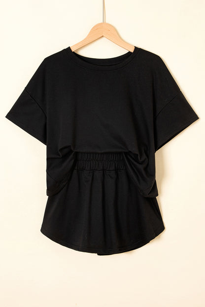 Blossom 2pcs Cropped Tee and Ruffle High Waist Skort Set
