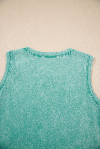 Phalaenopsis Mineral Wash Tank Mini Dress with Pockets