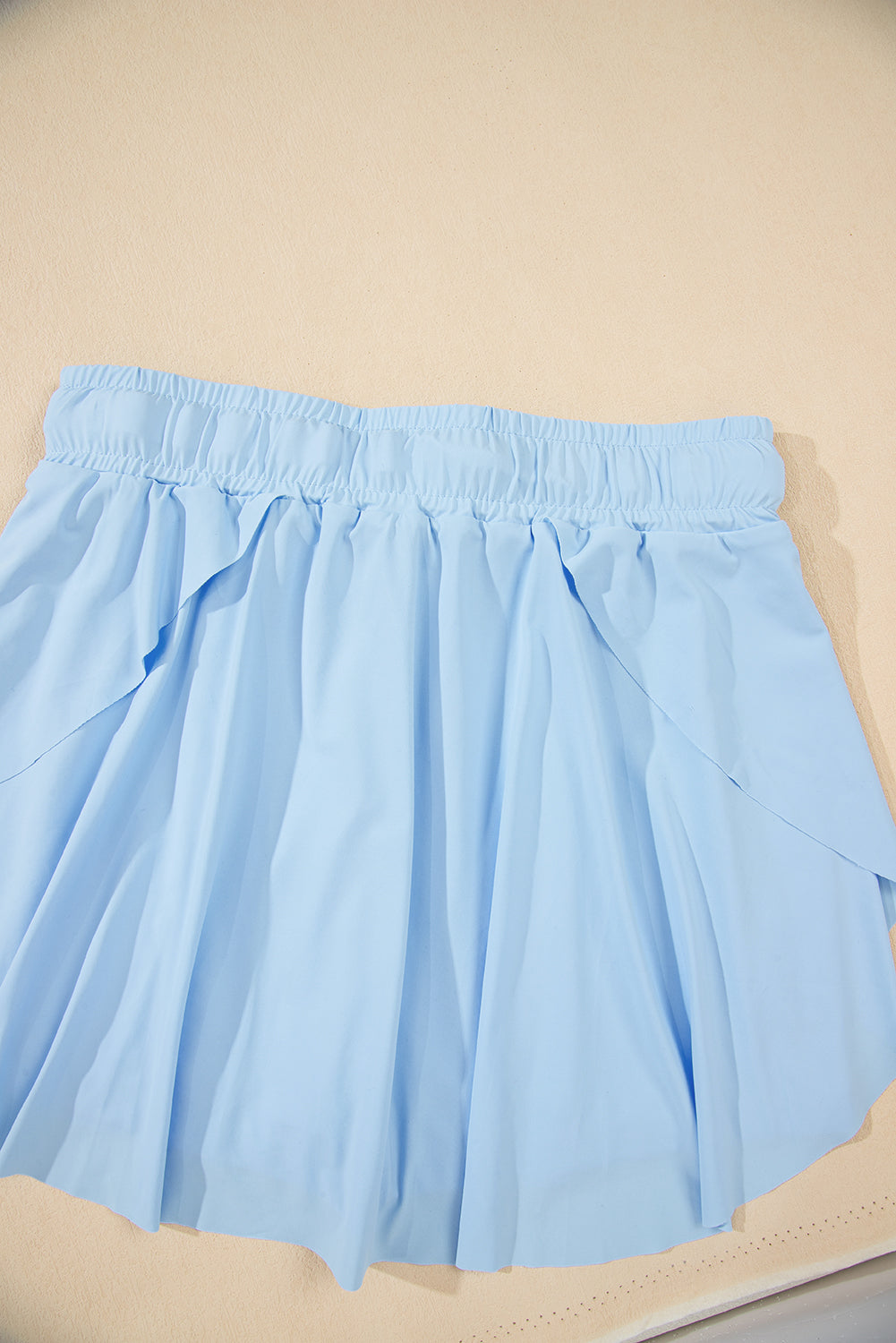 Light Green Drawstring High Waist Lined Tennis Skorts