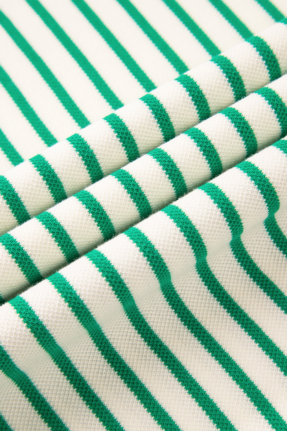 Contrast Detail Striped Ruffle Short Sleeve Top