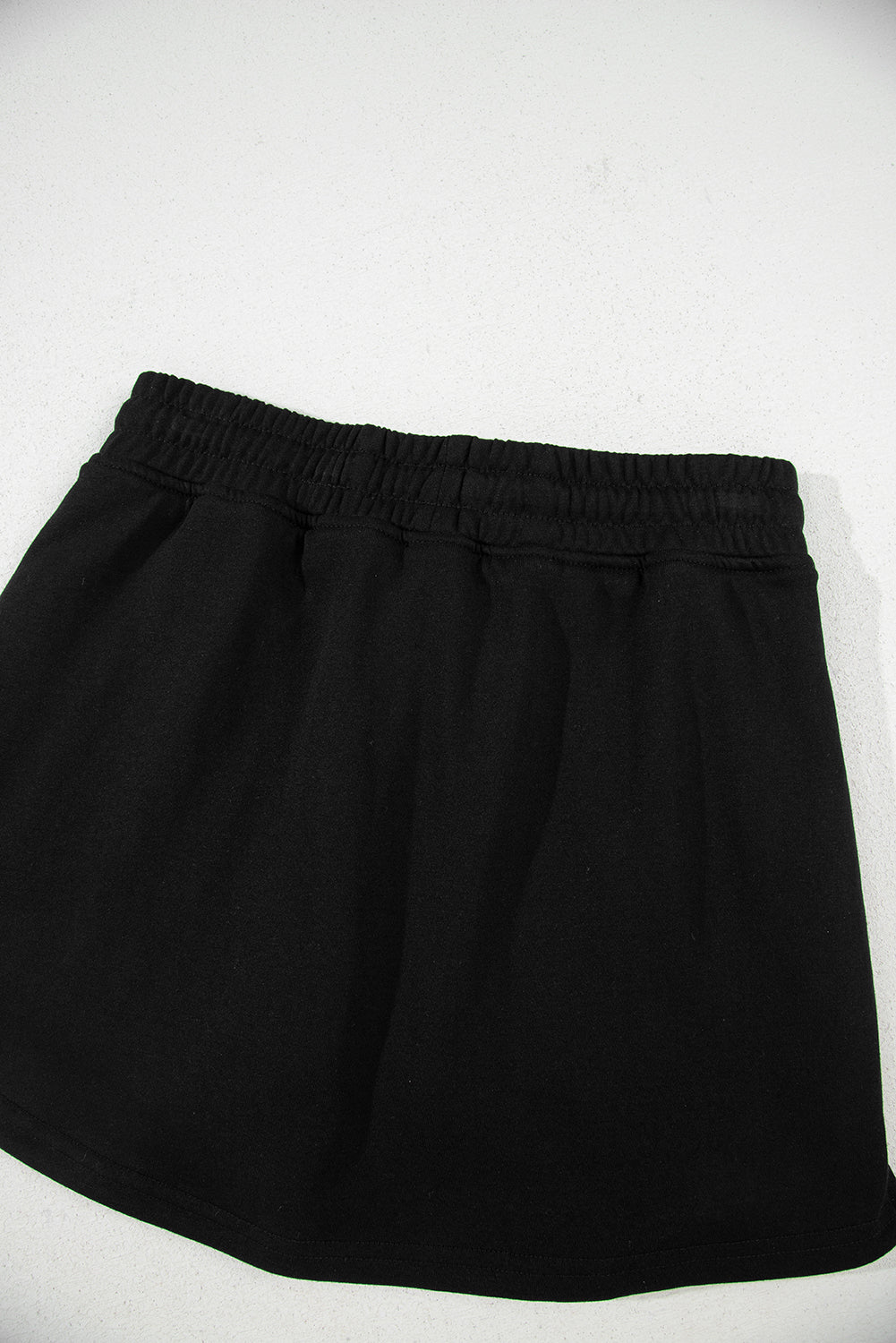 Light Green French Terry Drawstring Mini Skort with Pockets