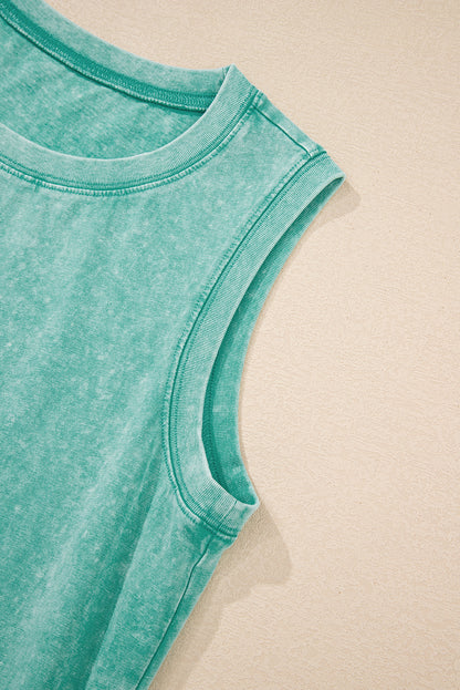 Phalaenopsis Mineral Wash Tank Mini Dress with Pockets
