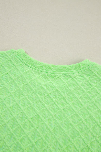 Sachet Pink Checkered Textured Tee and Drawstring Shorts