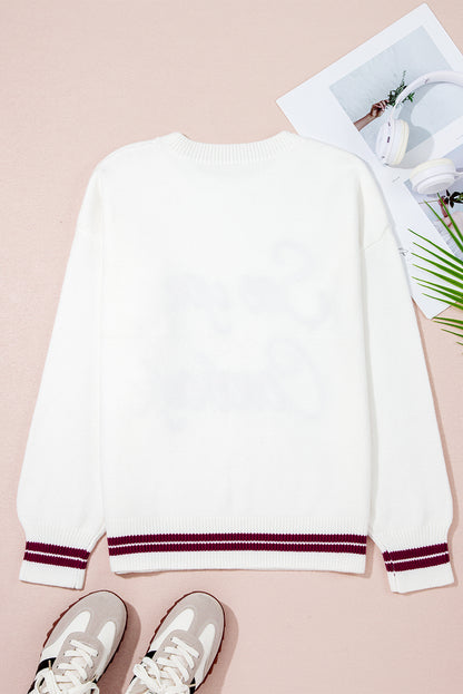 Light Grey See You Cowboy Embroidered Western Graphic Sweater
