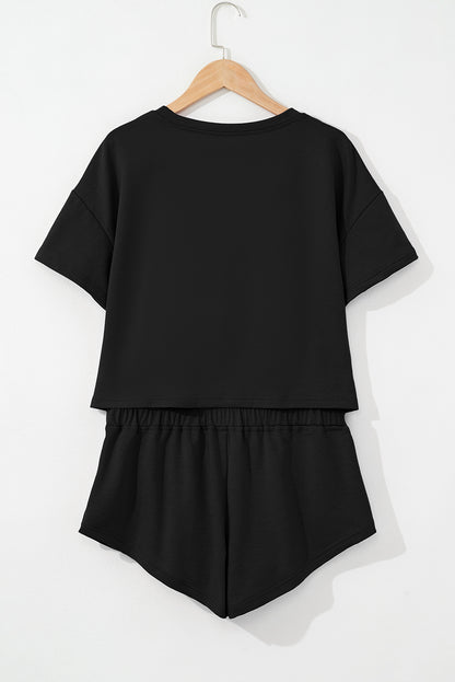 Blossom 2pcs Cropped Tee and Ruffle High Waist Skort Set