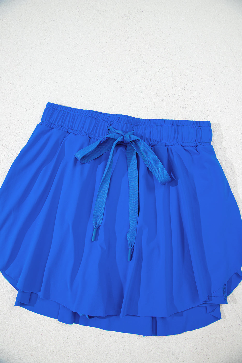 Light Green Drawstring High Waist Lined Tennis Skorts