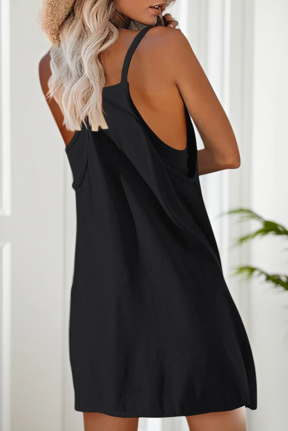 Orchid Petal Plain Racerback Pocketed Sleeveless Romper