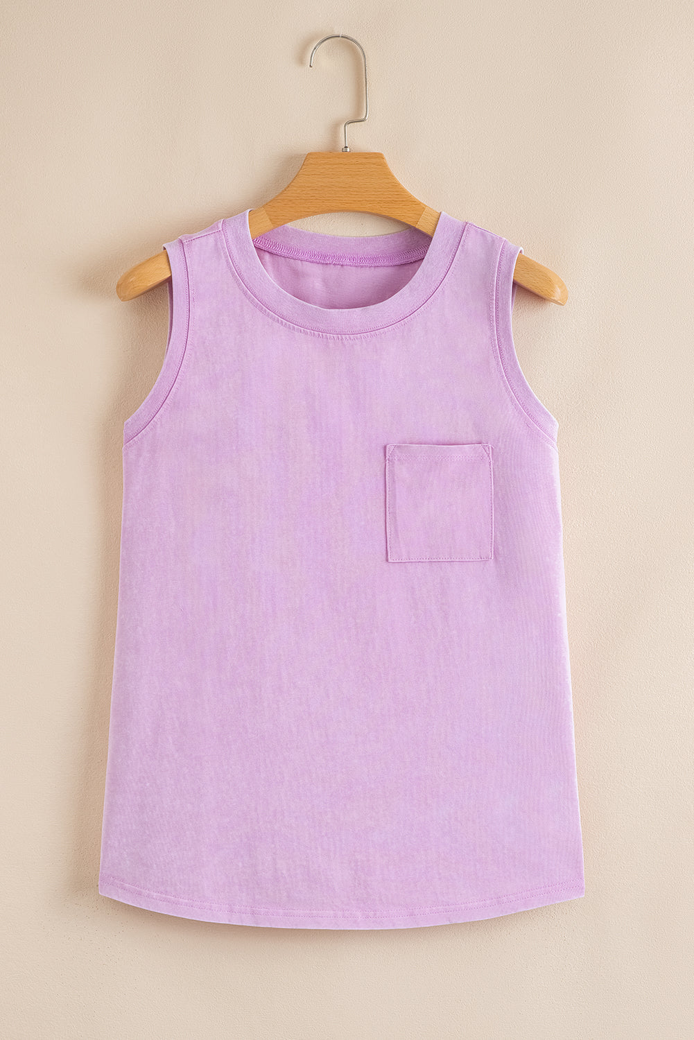 Phalaenopsis Mineral Wash Patched Chest Pocket Casual Tank Top NY