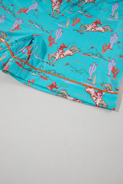 White Cowgirl Country Print Pajamas Set