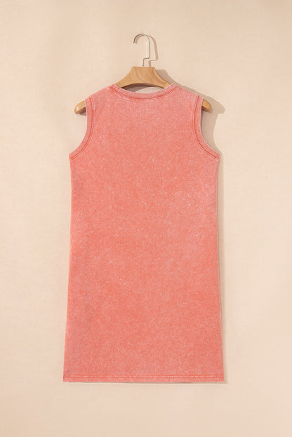 Phalaenopsis Mineral Wash Tank Mini Dress with Pockets