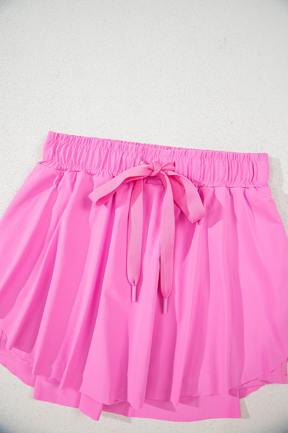 Light Green Drawstring High Waist Lined Tennis Skorts