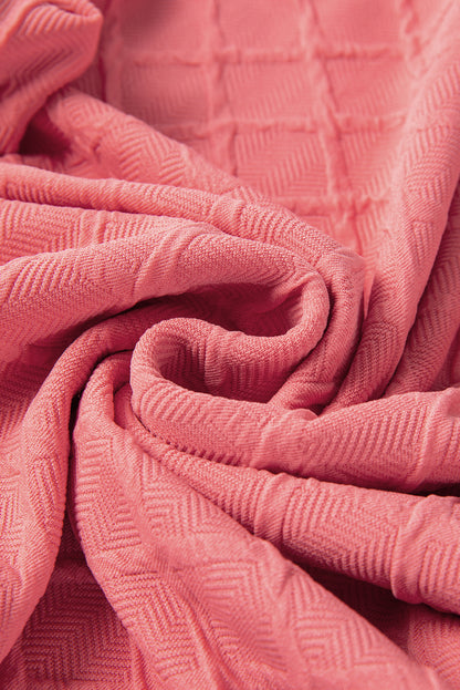 Sachet Pink Checkered Textured Tee and Drawstring Shorts