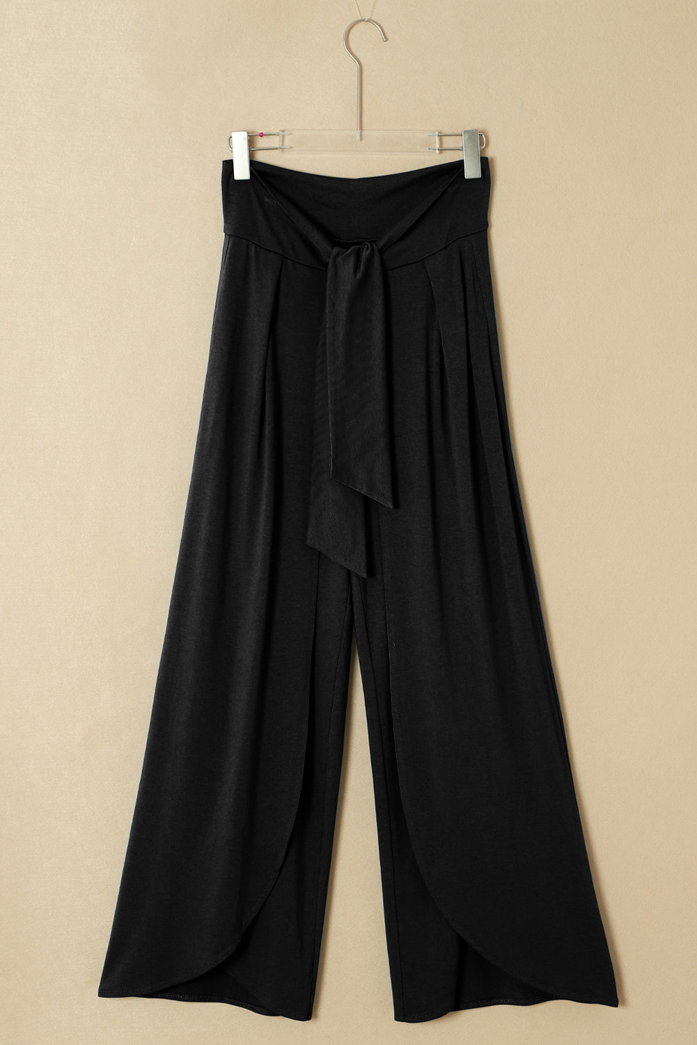 Bonbon Knotted Drop Waist Split Leg Relaxed Pants