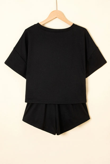 Blossom 2pcs Cropped Tee and Ruffle High Waist Skort Set