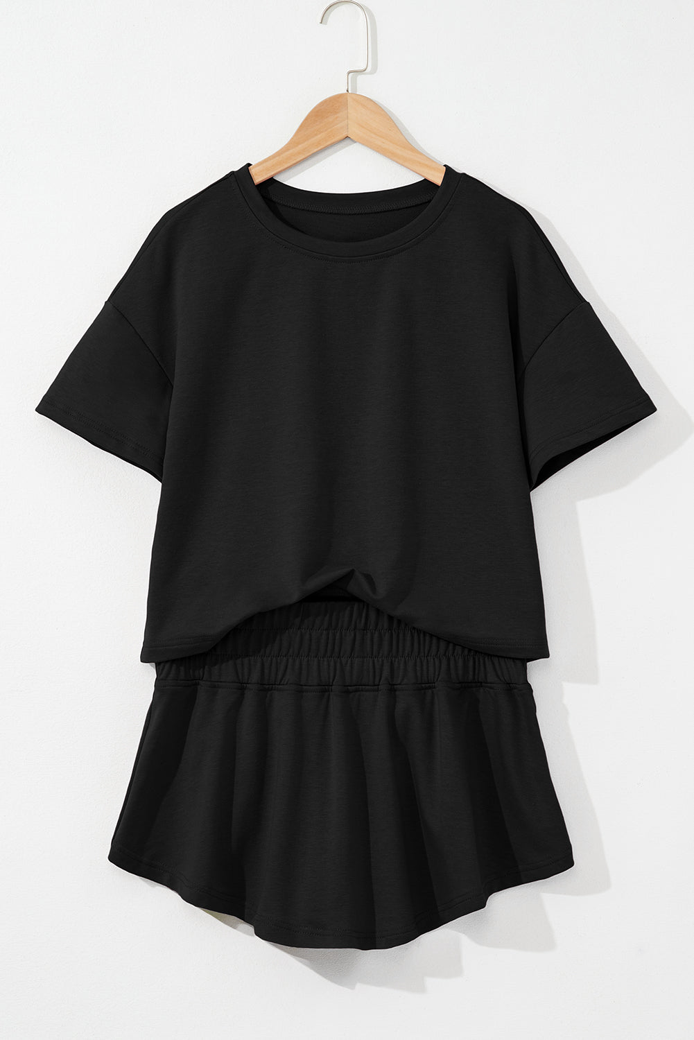 Blossom 2pcs Cropped Tee and Ruffle High Waist Skort Set