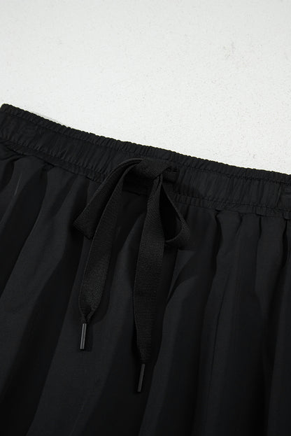Light Green Drawstring High Waist Lined Tennis Skorts