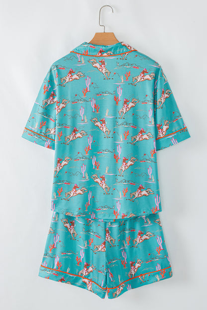 White Cowgirl Country Print Pajamas Set