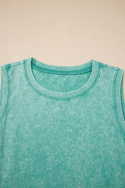 Phalaenopsis Mineral Wash Tank Mini Dress with Pockets