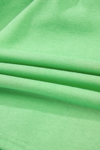 Light Green French Terry Drawstring Mini Skort with Pockets